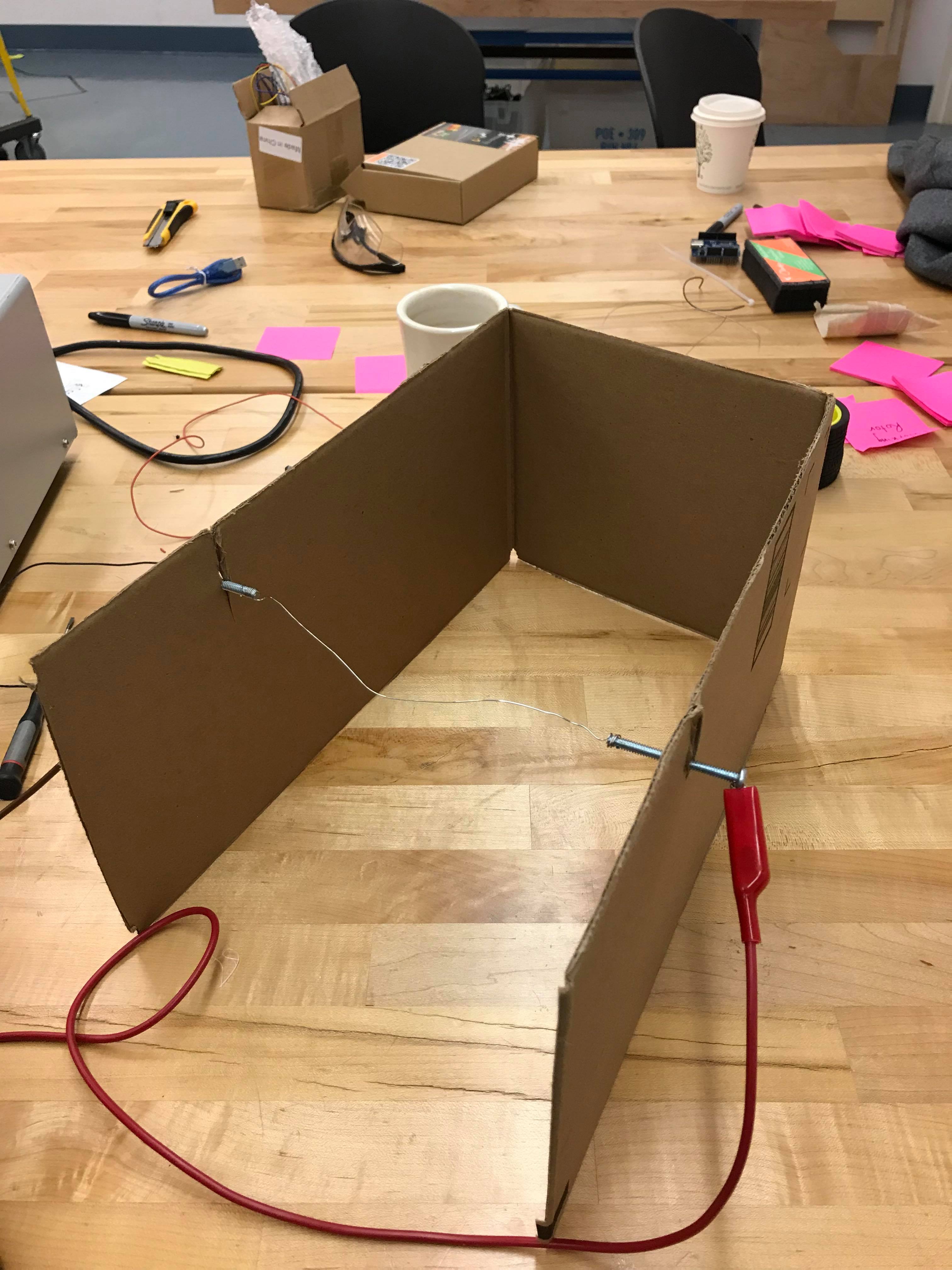 hot wire on cardboard
