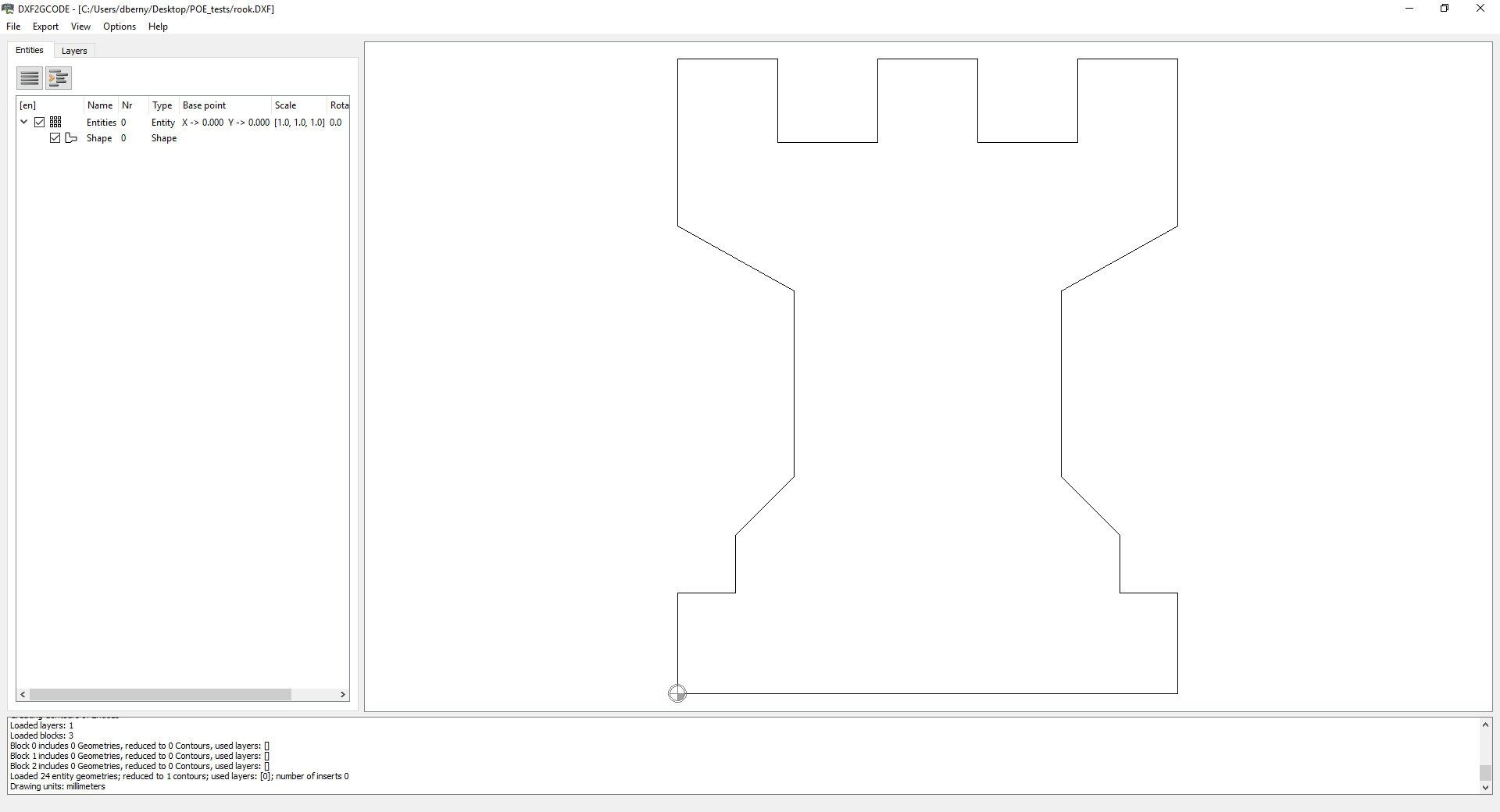 DXF2GCODE display